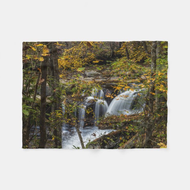 Dunloup Creek Falls | West Virginia Fleece Blanket (Front (Horizontal))