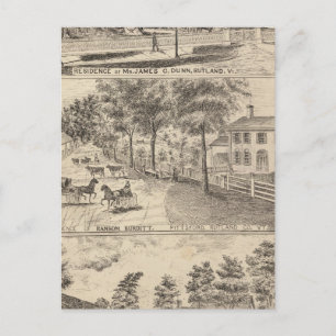 Dunn, Burditt and Benedict residences in Rutland Postcard