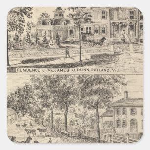 Dunn, Burditt and Benedict residences in Rutland Square Sticker