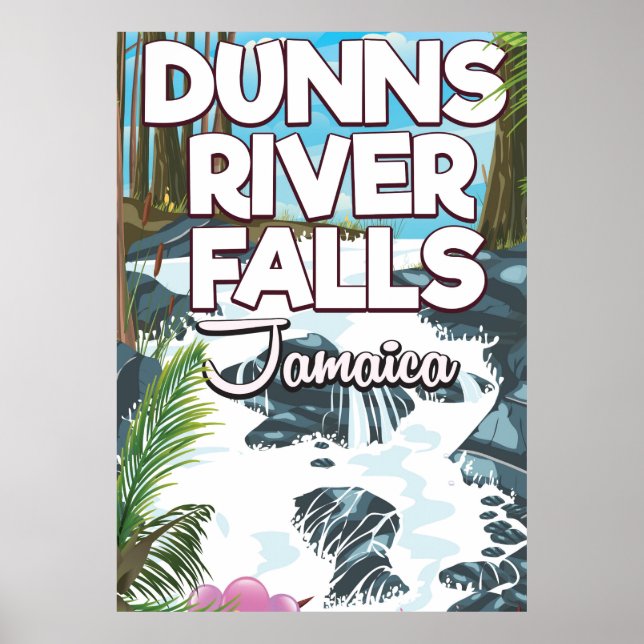 Dunn's River Falls Jamaica travel poster (Front)