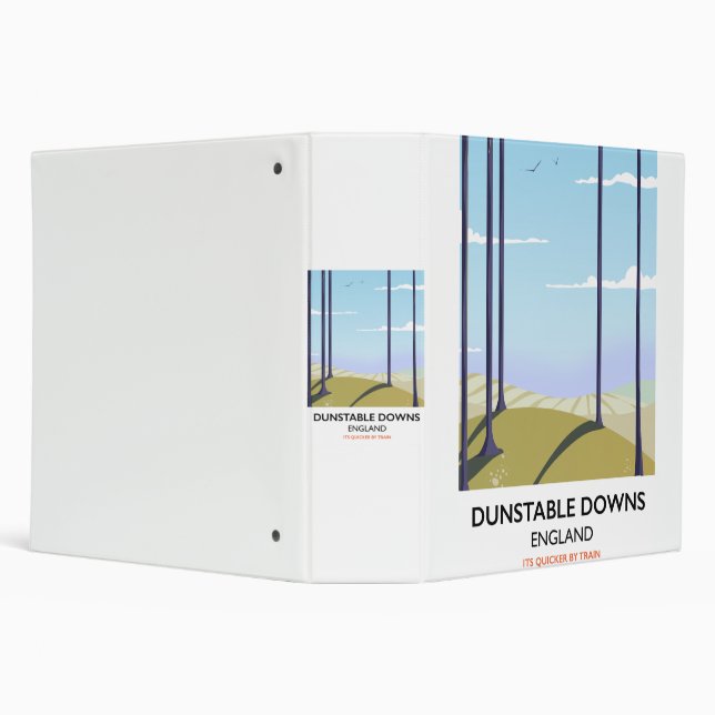 dunstable downs vintage style travel poster binder (Background)