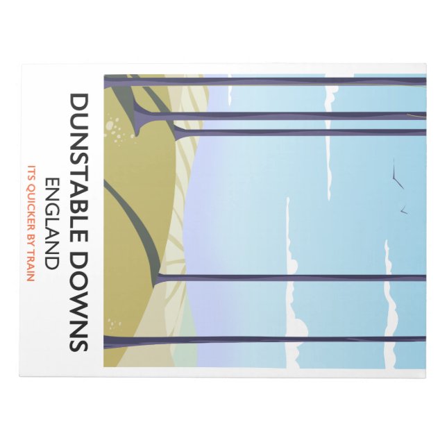 dunstable downs vintage style travel poster notepad (Front)