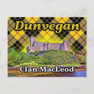 Dunvegan Castle Clan MacLeod Lewis Tartan Scotland Postcard