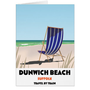Dunwch Beach Suffolk vintage train poster