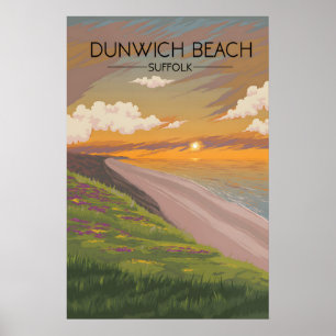 Dunwich Beach Suffolk Seaside Travel Poster