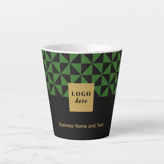 Duo black and green craft-Business Logo Latte Mug (Front)