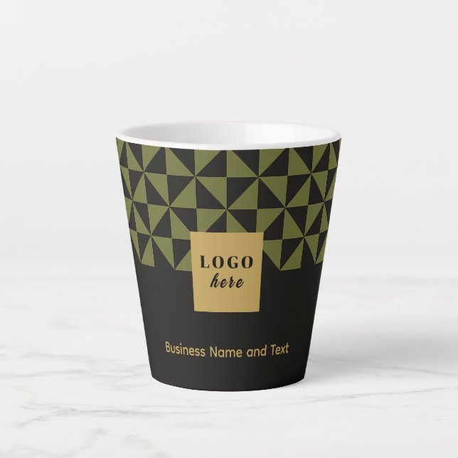Duo black and olive moss craft - Business Logo Latte Mug (Front)