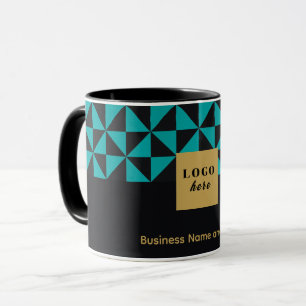 Duo black and teal craft - Business Logo Mug