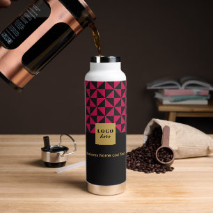 Duo black & pink - Business Logo Water Bottle