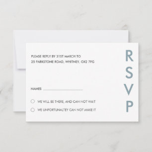 Duo Colour Minimal Modern Wedding RSVP Card