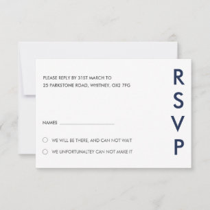 Duo couleur minimal mariage moderne carte RSVP