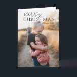 Duo Font Typography Photo Modern Christmas Holiday Card<br><div class="desc">Modern photo Christmas card featuring a simple and minimal design with "Merry Christmas" in cute and fun typography over your favourite picture.  The inside has a photo collage of three square pictures along with your personalized message.</div>