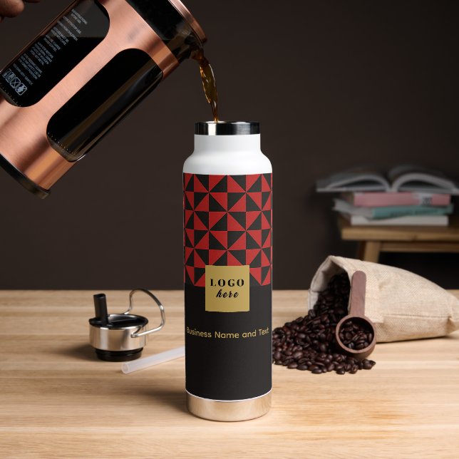 Duo noir et rouge - Bouteille d'eau du logo de l'e (Extérieur)