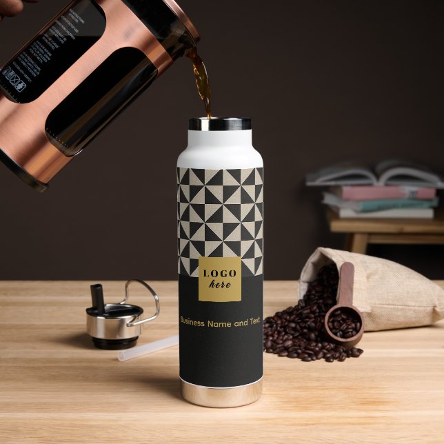Duo noir & gris - Bouteille d'eau du logo de l'ent (Extérieur)