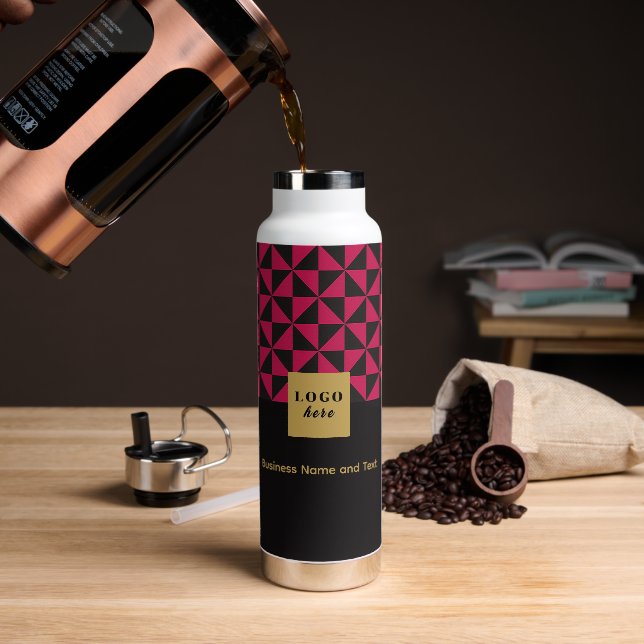 Duo noir & rose - Bouteille d'eau du logo de l'ent (Extérieur)