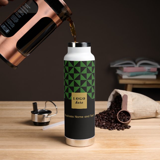 Duo noir & vert - Bouteille d'eau du logo de l'ent (Extérieur)