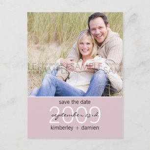 "Duo" Orchid Purple Save the Date Postcard