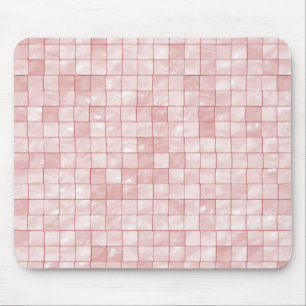 Duo-Tone Pastel Pink Tile Pattern Mouse Pad