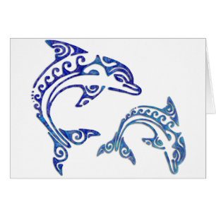 Duo tribal de marsouin de tatouage