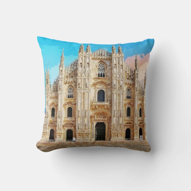 Duomo di Milano Church Milan Italy #2 Throw Pillow (Front)