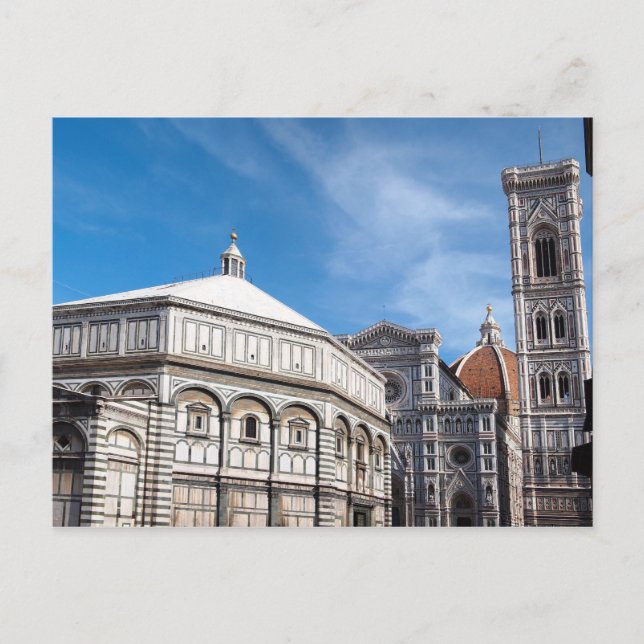 Duomo et Baptistère, carte postale de Florence (Devant)
