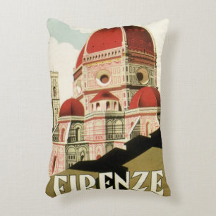 Duomo in Firenze Florence Italy Vintage Travel Art Accent Pillow
