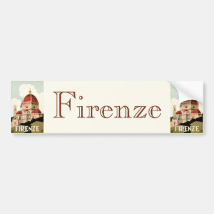 Duomo in Firenze Florence Italy Vintage Travel Art Bumper Sticker