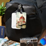 Duomo in Firenze Florence Italy Vintage Travel Art Luggage Tag<br><div class="desc">Vintage illustration European travel poster or luggage label from Florence, Italy featuring the Cattedrale di Santa Maria del Fiore, Florence's Cathedral or Duomo. Classic Italian religious architecture.</div>