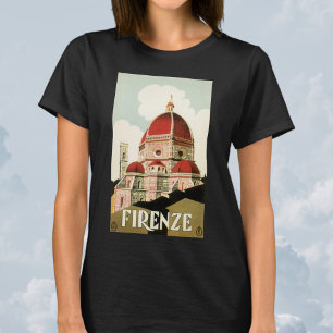 Duomo in Firenze Florence Italy Vintage Travel Art T-Shirt