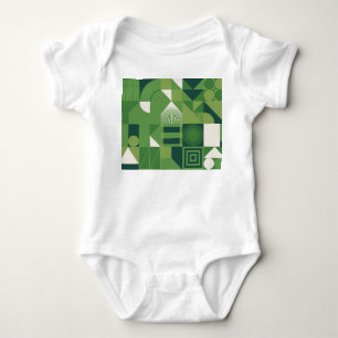 Duotone digital collage, geometric elements baby bodysuit