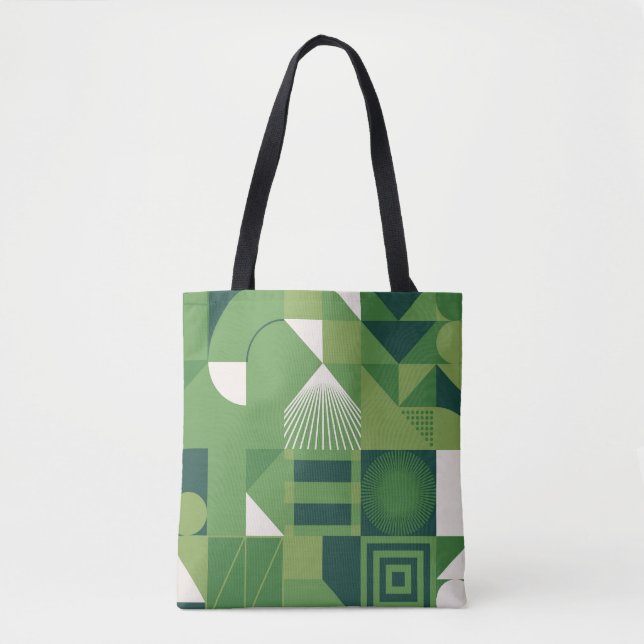 Duotone digital collage, geometric elements tote bag (Front)