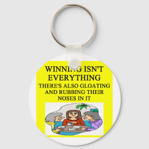 duplicate bridge and game players joke keychain