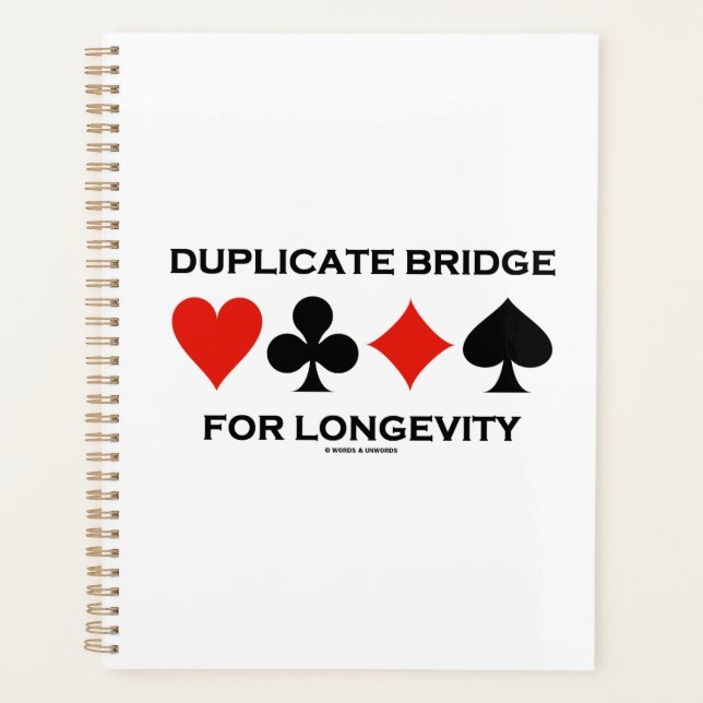 Duplicate Bridge For Longevity Four Card Suits Planner (Front)