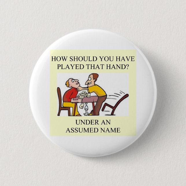 duplicate bridge game player 2 inch round button (Front)