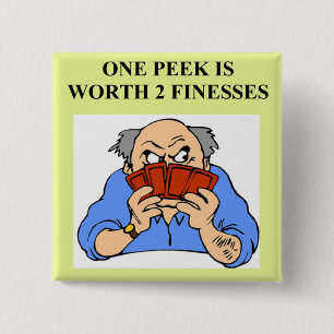 duplicate bridge game player 2 inch square button