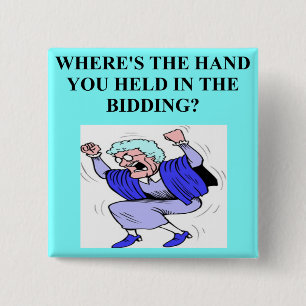 duplicate bridge game player 2 inch square button