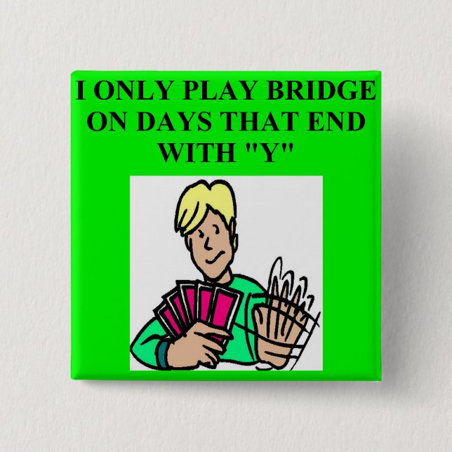 duplicate bridge game player 2 inch square button (Front)