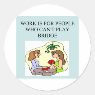 duplicate bridge game player classic round sticker