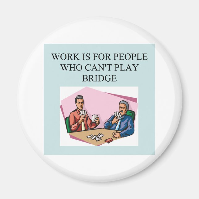 duplicate bridge game player magnet (Front)