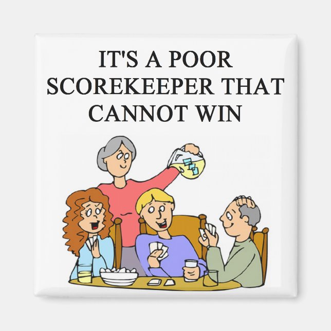 duplicate bridge game player magnet (Front)