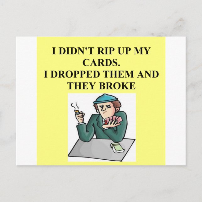 duplicate bridge game player postcard (Front)