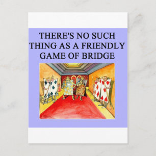 duplicate bridge game player postcard