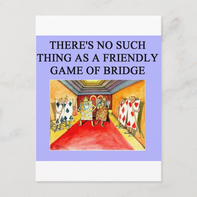 duplicate bridge game player postcard (Front)