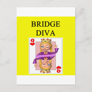 duplicate bridge game player postcard