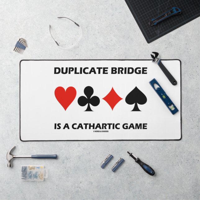 Duplicate Bridge Is A Cathartic Game Card Suits Desk Mat (Workstation)