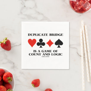 Duplicate Bridge Is A Game Of Count And Logic Napkin