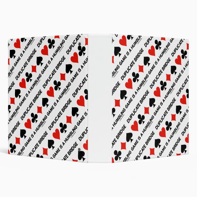 Duplicate Bridge Is A Humbling Game 4 Card Suits Binder (Background)