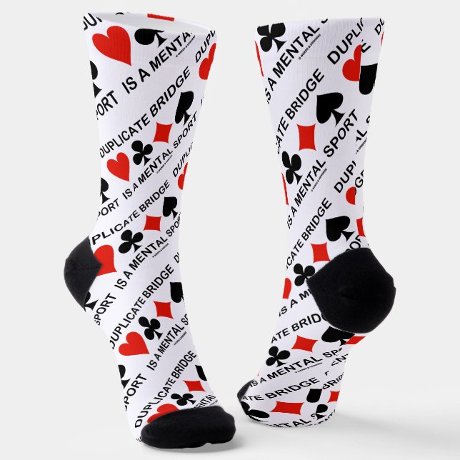 Duplicate Bridge Is A Mental Sport Four Card Suits Socks (Angled)
