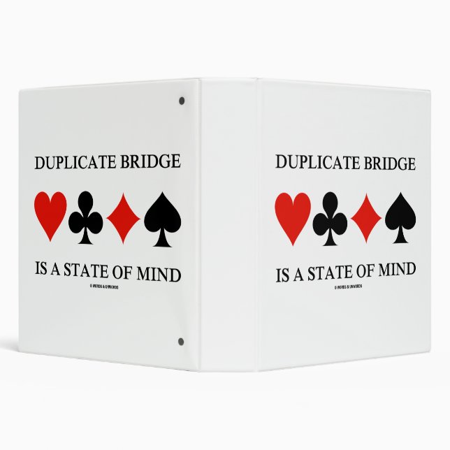 Duplicate Bridge Is A State Of Mind Card Suits Binder (Background)