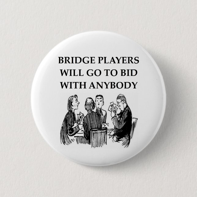duplicate bridge jokes 2 inch round button (Front)